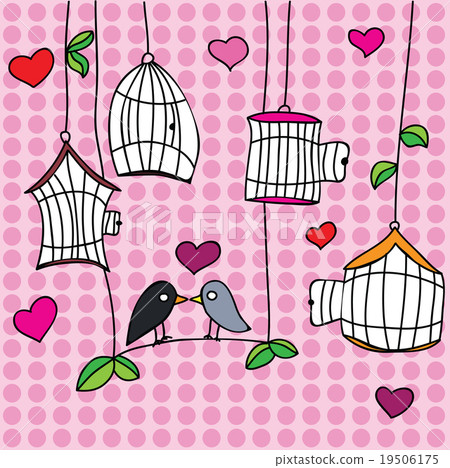 St. Valentine's day greeting card with birds St. Valentine's day greeting card with birds 19506175