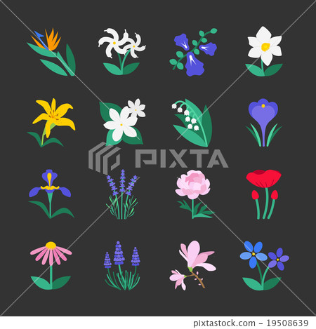 Famous Flower icons Set 2 19508639