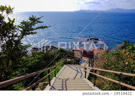 From the top of the stairway of the main westmost mainland Japan west end Kanazaki nose park 19510422