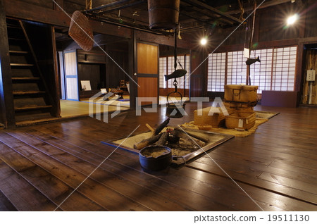 井上店Takaraya室內風景Hearthside end（松本市重要文化財產）女性工作的住宿松本市歷史村Shinshu Matsu 19511130