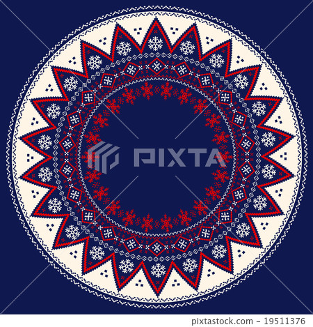 北歐模式，雪晶傳統聖誕針織裝飾圖案 19511376