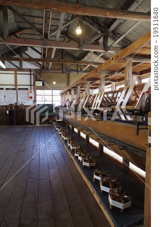 Internal scenery of the spinning factory Former Showa Kogyo industrial yarn producing factory Matsumoto City Historical village Shinshu Matsumoto history 19511680