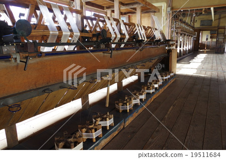 Internal scenery of the spinning factory Former Showa Kogyo industrial yarn producing factory Matsumoto City Historical village Shinshu Matsumoto history 19511684