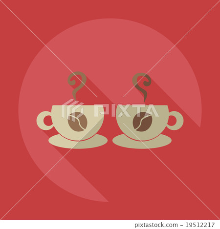 Flat modern design with shadow icon coffee 19512217