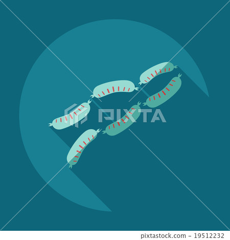 Flat modern design with shadow icons sausages Flat modern design with shadow icons sausages 19512232