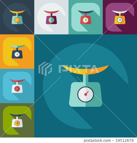 Flat modern design with shadow icons kitchen Flat modern design with shadow icons kitchen 19512678