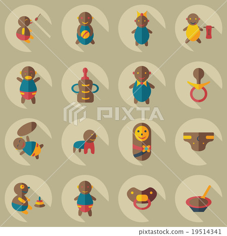 Flat concept, set modern design with shadow Babes 19514341