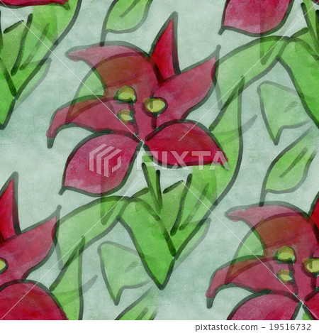 flower red green ornament seamless texture flower red green ornament seamless texture 19516732