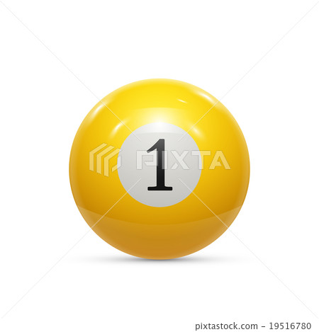 Billiard one ball isolated on a white background Billiard one ball isolated on a white background 19516780