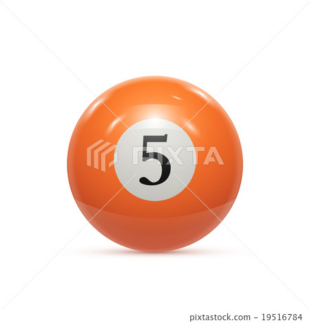 Billiard five ball isolated on a white background Billiard five ball isolated on a white background 19516784