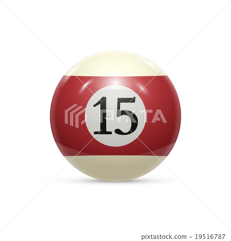 Billiard fifteen ball isolated on white background 19516787
