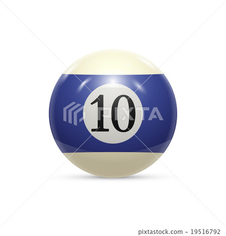 Billiard ten ball isolated on a white background Billiard ten ball isolated on a white background 19516792