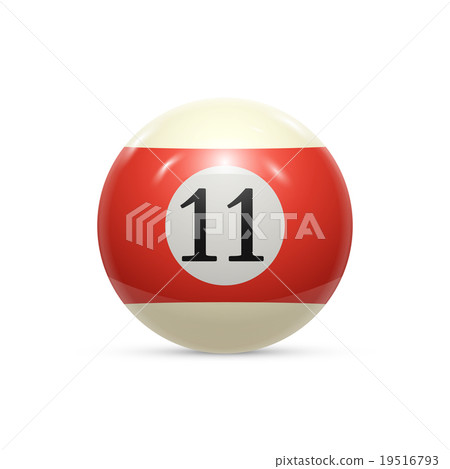 Billiard eleven ball isolated on white background Billiard eleven ball isolated on white background 19516793