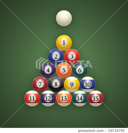 Billiard balls on table. Eps 10 19516795