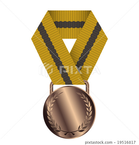 Bronze Medal Isolated on White Background Vector Bronze Medal Isolated on White Background Vector 19516817