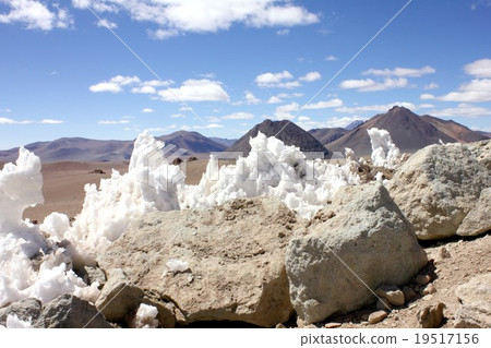 Mountains of Andean and plain snowflakes in the Atacama Highland in northern Chile Mountains of Andean and plain snowflakes in the Atacama Highland in northern Chile 19517156