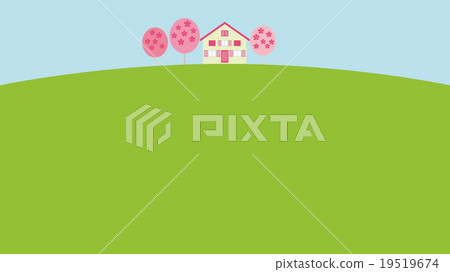 Spring landscape cherry tree - Stock Illustration [19519674] - PIXTA
