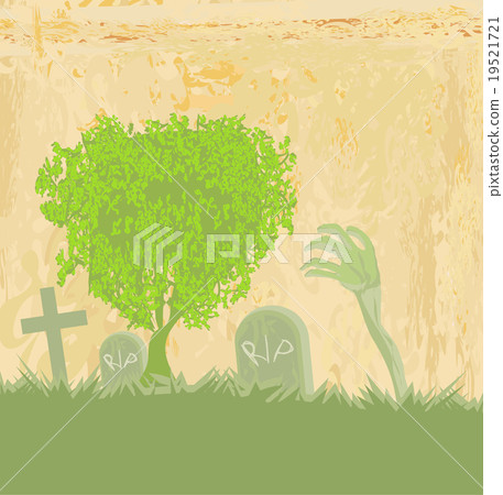 zombie hand coming out of his grave 19521721