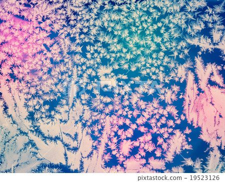 Vintage frozen ice texture on the window 19523126