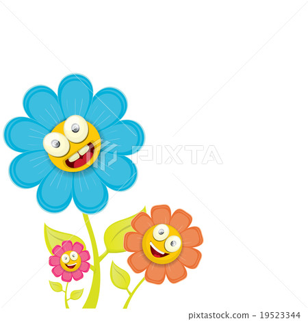 Vector Spring Cartoon Flowers Isolated On White Stock - 