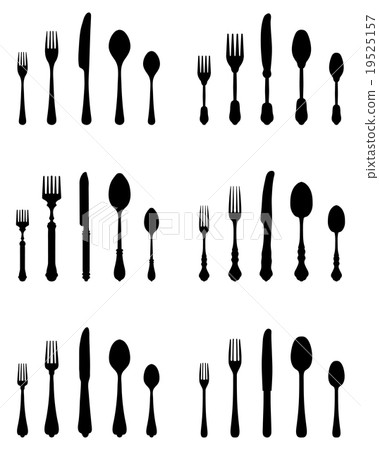 silhouettes of cutlery silhouettes of cutlery 19525157