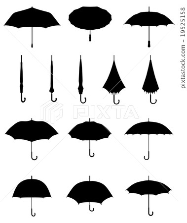 silhouettes of umbrellas silhouettes of umbrellas 19525158