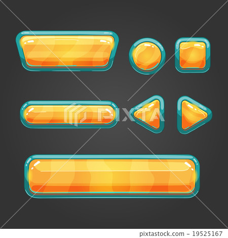 Set orange button in cartoon style - Stock Illustration [19525167] - PIXTA