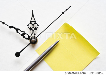 Yellow Paper Near Clock Yellow Paper Near Clock 19528852