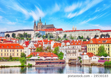 View of Prague Castle from waterfront  Vltava 19530183