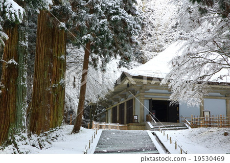 世界遺產冬天平泉chusonji 照片素材 圖片 圖庫