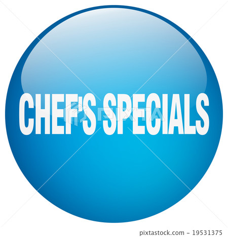 chef's specials blue round gel isolated button chef's specials blue round gel isolated button 19531375