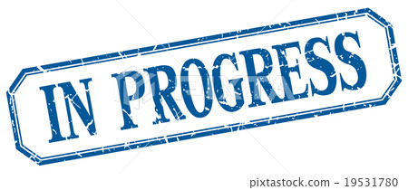 in progress square blue grunge isolated label - Stock Illustration ...