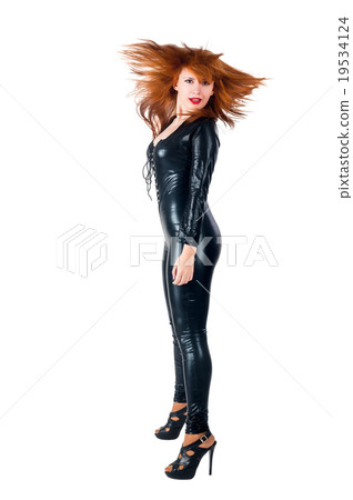 beautiful woman in fitting black suit beautiful woman in fitting black suit 19534124