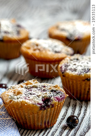 Muffins with black currants 19535113