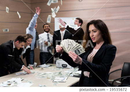 Successful people count  money.  19535672