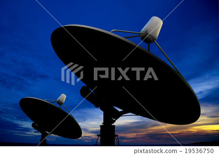 Satellite antenna in twilight 19536750