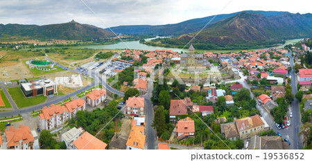 Aerial view of Mtskheta, Georgia 19536852