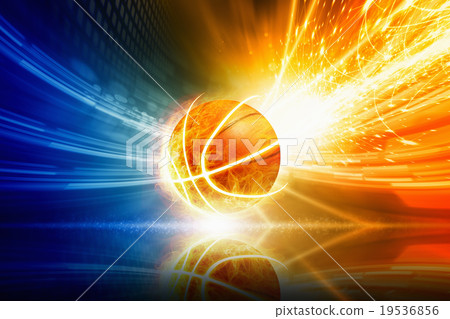 Burning basketball Burning basketball 19536856