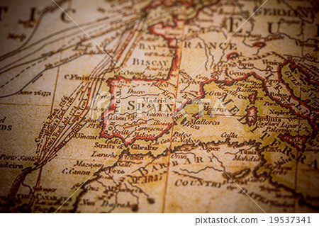 Antique world map (Spain): Antique Map (Spain) 19537341