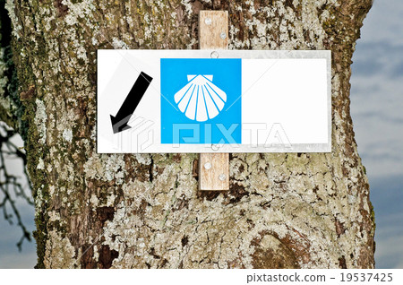 way marker of the road to Santiago way marker of the road to Santiago 19537425