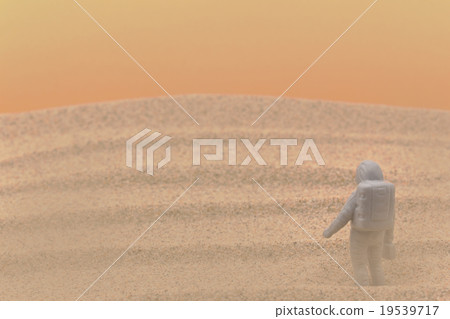 Astronaut exploring the sand planet Image: Astronaut on a sandy planet 19539717