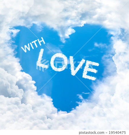with love word nature on blue sky with love word nature on blue sky 19540475