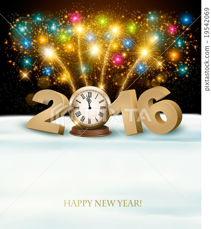 Happy New Year 2016 background with fireworks. 19542069
