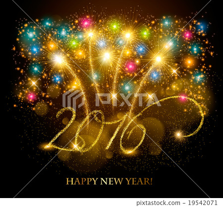 Celebration background with a beautiful gold 2016 19542071