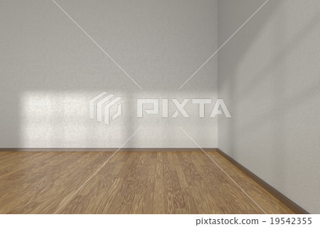 Corner of white empty room with parquet floor Corner of white empty room with parquet floor 19542355