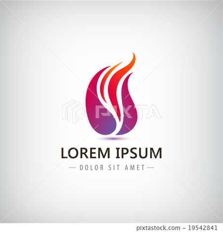 Vector abstract colorful flame, fire logo, icon. 19542841
