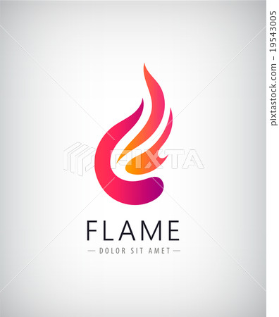 Vector abstract colorful flame, fire logo, icon. 19543005