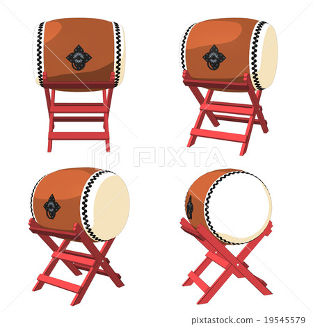 Japanese drum standing base illustration 19545579