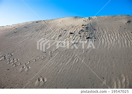 Gray sand dunes and the blue sky 19547025