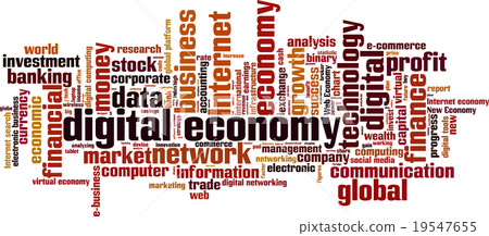 Digital economy word cloud 19547655